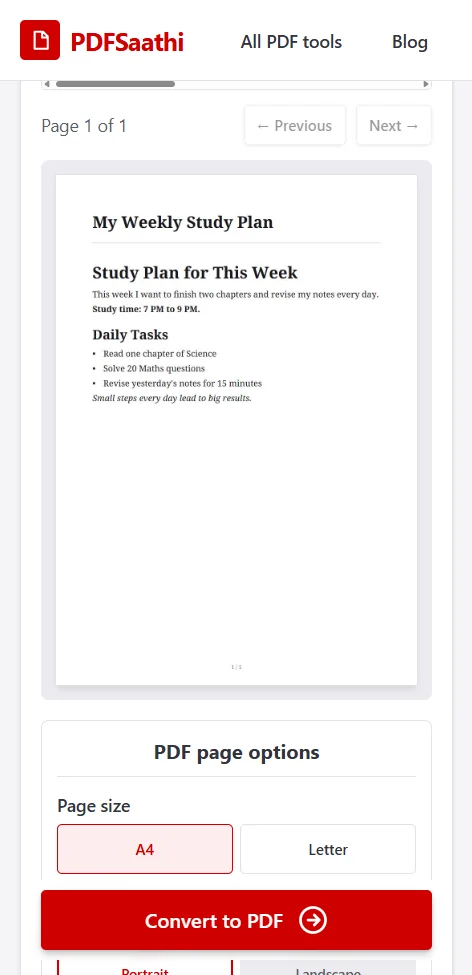 Mobile step 3: Check the preview